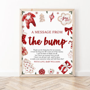 Christmas A Message From The Bump Baby Shower Sign