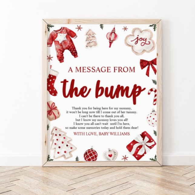 Christmas A Message From The Bump Baby Shower Sign (Creator Uploaded)
