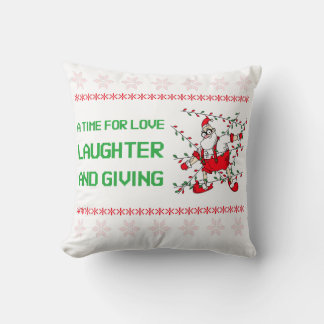 christmas a time for love, laughter and giving cushion