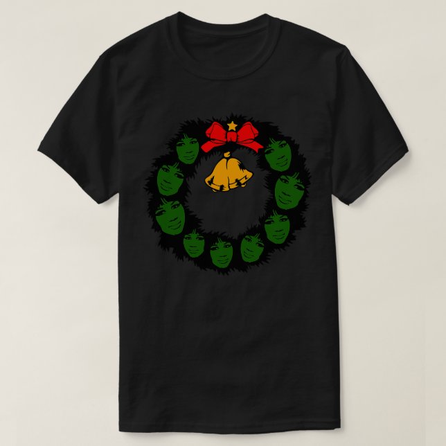 Christmas A Wreath A Franklin  T-Shirt (Design Front)