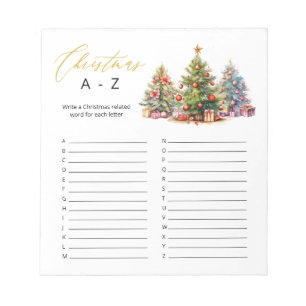 Christmas A - Z Alphabet Game Tear Away Game Notepad