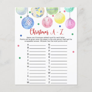 Christmas A-Z Game Card Flyer