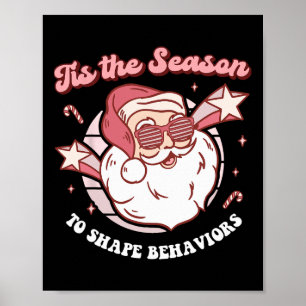 Christmas Aba Behaviour Therapy Retro Technician S Poster