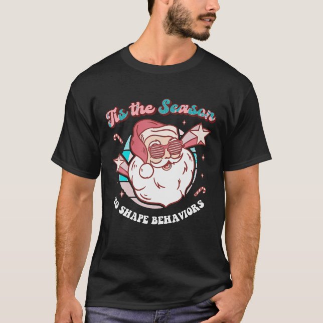 Christmas ABA Behaviour Therapy Retro Technician S T-Shirt (Front)