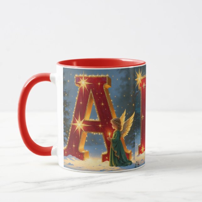 Christmas ABC Festive Holiday Coffee Mug (Left)