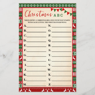Christmas ABC Game Ugly Sweater Card