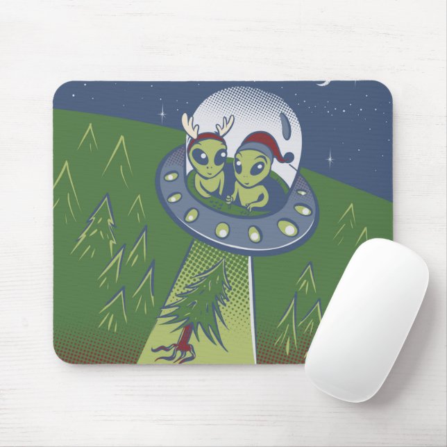 Christmas abduction mouse mat (With Mouse)