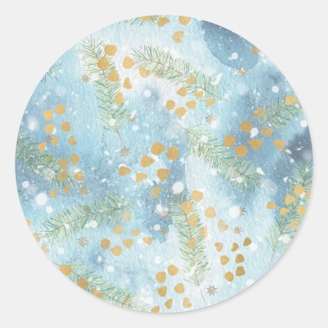 Christmas Abstract Art Classic Round Sticker (Front)