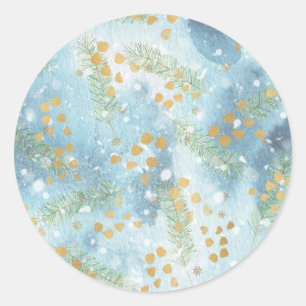 Christmas Abstract Art Classic Round Sticker