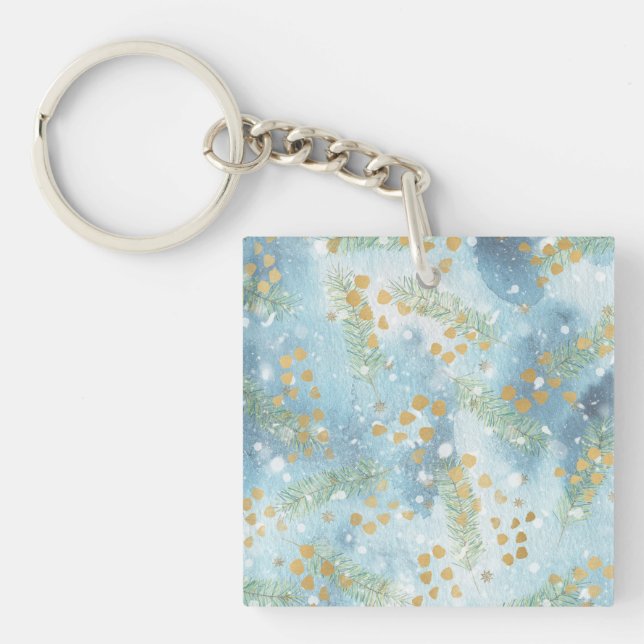 Christmas Abstract Art Key Ring (Front)