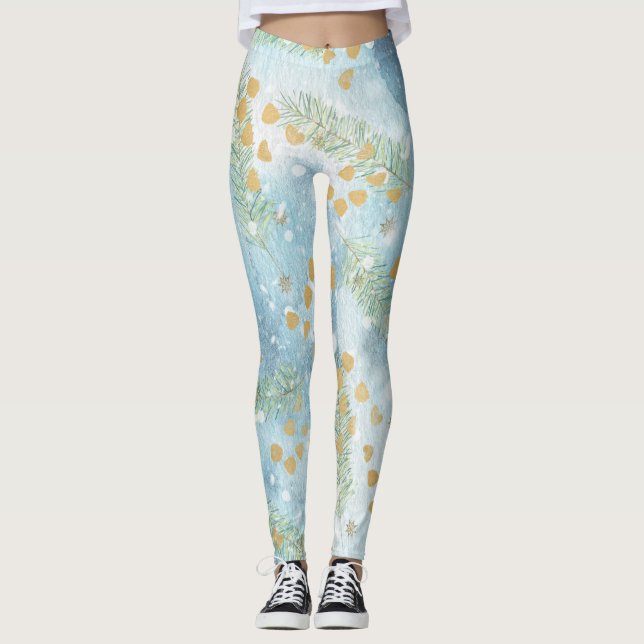 Christmas Abstract Art Leggings (Front)