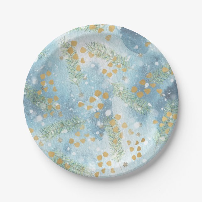 Christmas Abstract Art Paper Plate (Front)