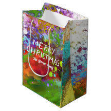 Christmas abstract art red and green custom