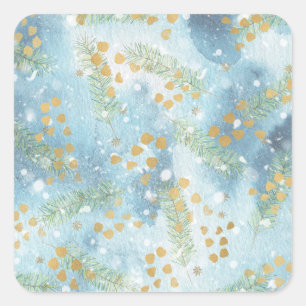 Christmas Abstract Art Square Sticker
