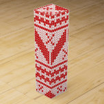 Christmas Abstract Jumper Knit Pattern Wine Gift Box<br><div class="desc">Christmas Jumper Knit Abstract Seamless Pattern in White on Red Background. Perfect for your Joyful and Happy Christmas Holidays.</div>