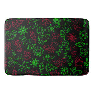Christmas Abstract Pattern Bath Mat