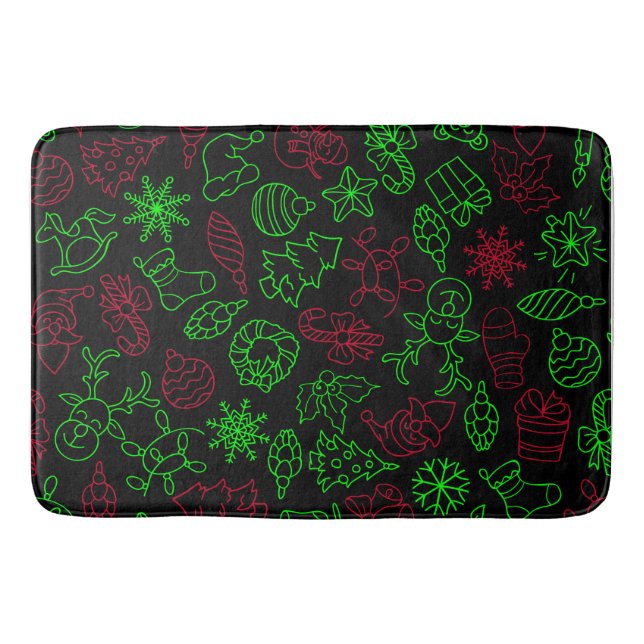 Christmas Abstract Pattern Bath Mat (Front)