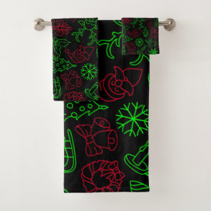 Christmas Abstract Pattern Bath Towel Set