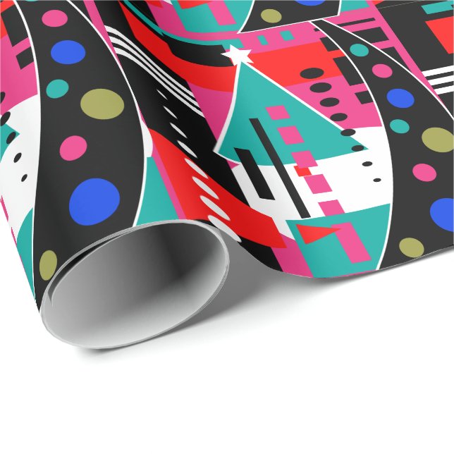 Christmas Abstract Retro Wrapping Paper (Roll Corner)