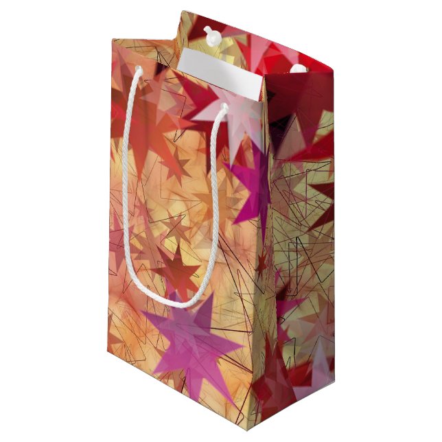 CHRISTMAS Abstract Stars Small Gift Bag (Front Angled)
