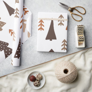 Christmas   Abstract Tree  Pattern   Minimalistic Wrapping Paper