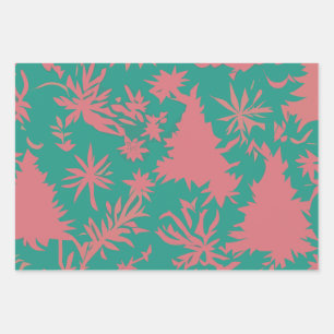 Christmas Abstract tree wrapping paper