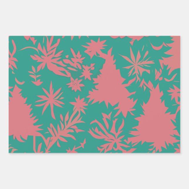 Christmas Abstract tree wrapping paper (Front)