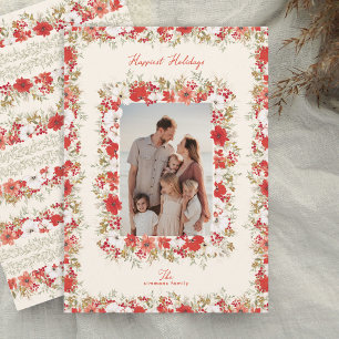 christmas abundance elegant foliage photo frame holiday card