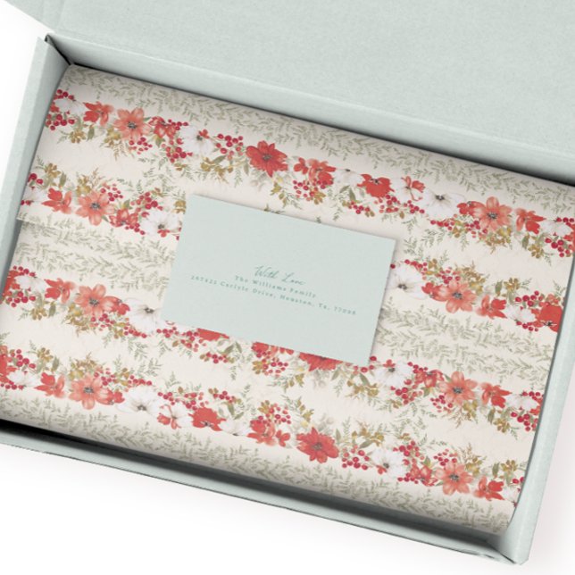 christmas abundance elegant poinsettia holiday tissue paper (Creator Uploaded)