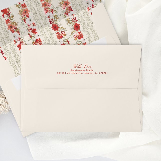 christmas abundance elegant red pre addressed envelope (Creator Uploaded)