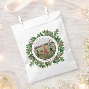 Christmas Acorn Wreath Family Photo  Favour Bags