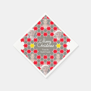Christmas add your photos up to 6 paper napkin