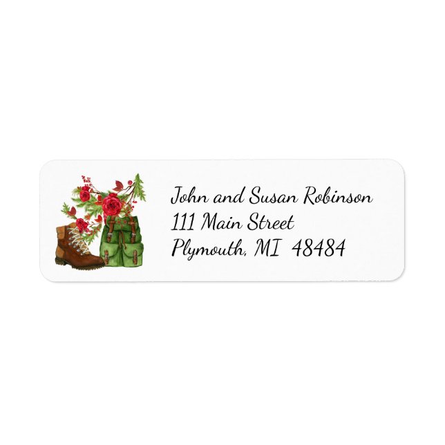 "Christmas address label for hikers" (Front)