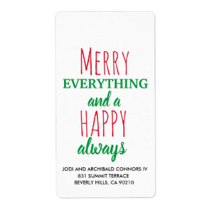 Christmas Address Label - Holiday Address