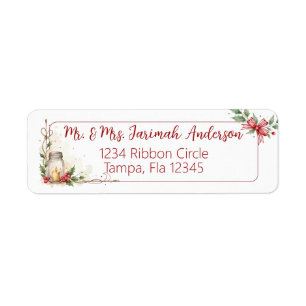 Christmas Address Label with Holly