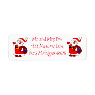 Christmas Address Labels/Santa Waving