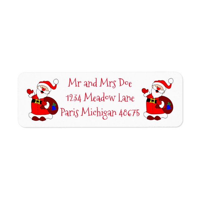 Christmas Address Labels/Santa Waving (Front)