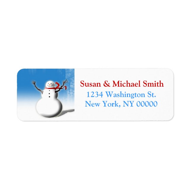 Christmas Address Labels Snowman (Front)