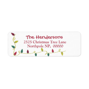 Christmas Address Labels with Christmas Lights