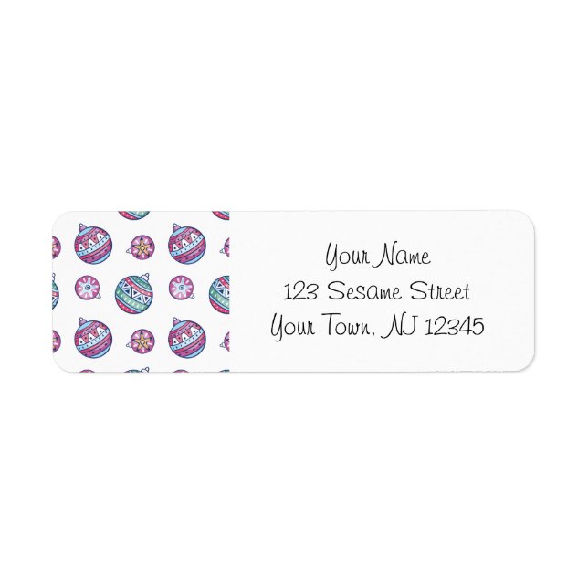 Christmas Address Labels with Ornaments (Front)