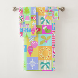 Christmas Advent Calendar  Bath Towel Set