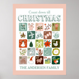 Christmas advent calendar count down  poster