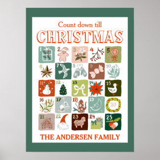 Christmas advent calendar count down  poster