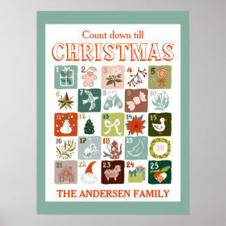 Christmas advent calendar count down  poster
