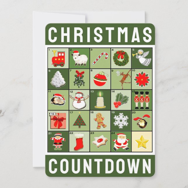 Christmas Advent Calendar Holiday Card (Front)