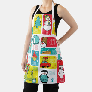 Christmas Advent Calendar Illustration Apron