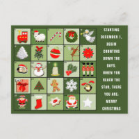Christmas Advent Calendar postcard