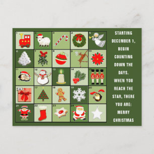 Christmas Advent Calendar postcard