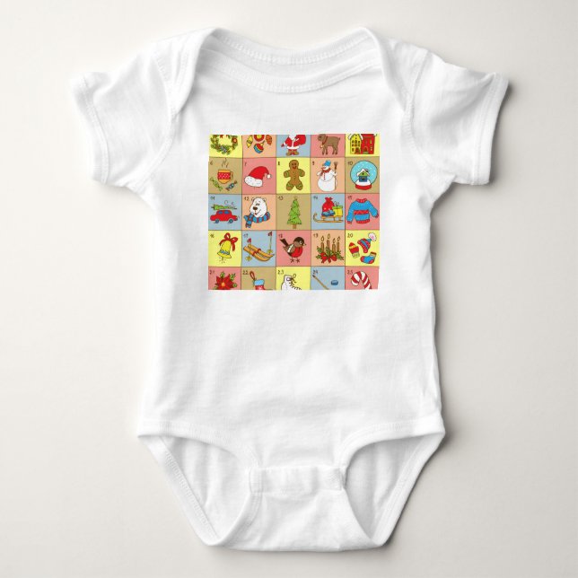 Christmas Advent: Doodle Element Collection Baby Bodysuit (Front)