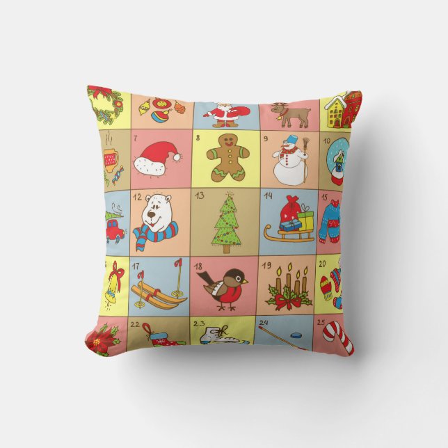 Christmas Advent: Doodle Element Collection Cushion (Front)